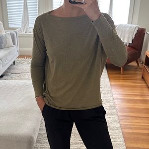 Lululemon Back in Action Long Sleeve Shirt (in olive green, first photo)